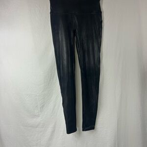 SPANX women’s black Leggings faux leather size L
